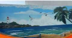 外墙彩绘，文化墙彩绘，涂鸦手绘3D画