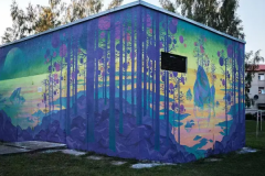 专业墙绘施工，车位彩绘400元一个室外15元一平方 室内50